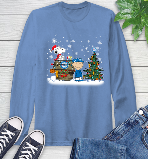 Philadelphia 76ers NBA Basketball Christmas The Peanuts Movie Snoopy Championship Long Sleeve T-Shirt 12