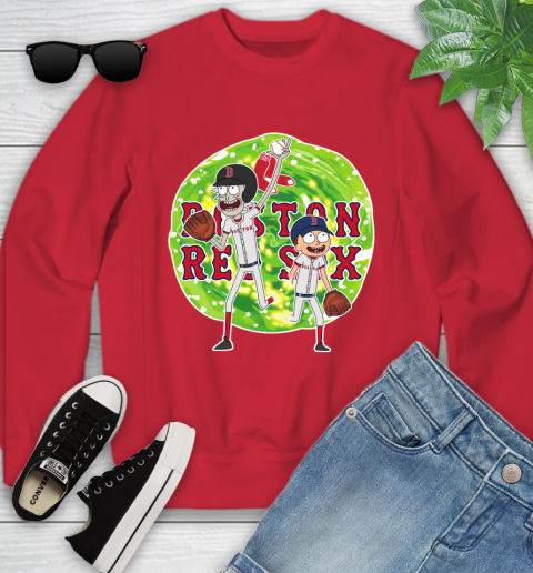 MLB Boston Red Sox Rick And Morty Baseball Sports Youth Sweatshirt 9