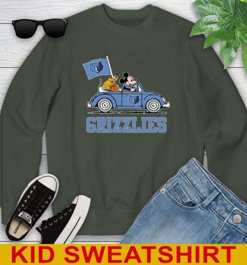 NBA Basketball Memphis Grizzlies Pluto Mickey Driving Disney Shirt Youth Sweatshirt 9