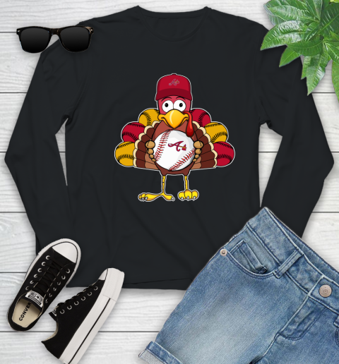 Atlanta Braves Turkey thanksgiving Youth Long Sleeve 2