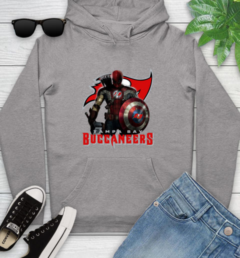 NFL Captain America Thor Spider Man Hawkeye Avengers Endgame Football Tampa Bay Buccaneers Youth Hoodie 6