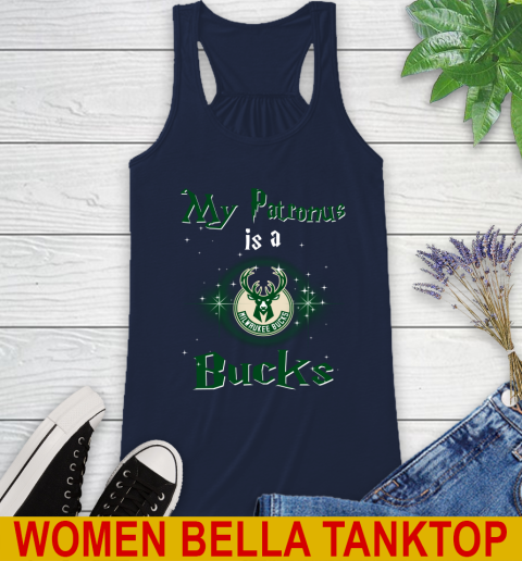 NBA Basketball Harry Potter My Patronus Is A Milwaukee Bucks Racerback Tank 9
