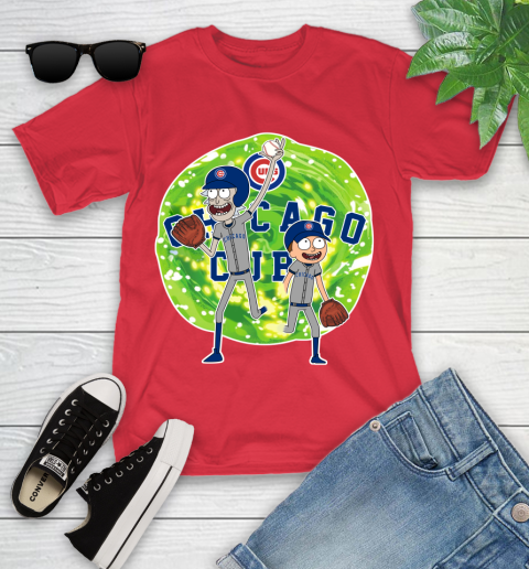 MLB Chicago Cubs Rick And Morty Baseball Sports Youth T-Shirt 10
