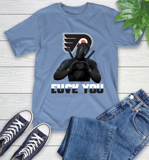 NHL Philadelphia Flyers Deadpool Love You Fuck You Hockey Sports T-Shirt 12
