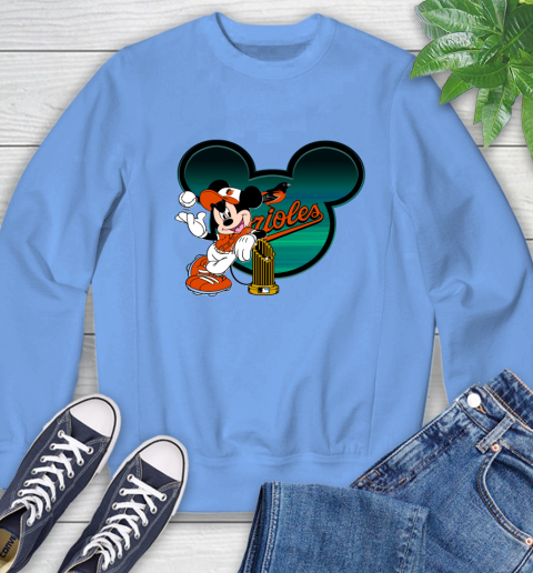 MLB Baltimore Orioles The Commissioner's Trophy Mickey Mouse Disney Sweatshirt 11