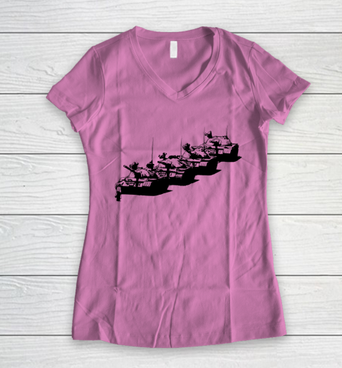 Tank Man Art Women's V-Neck T-Shirt 8