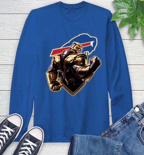 NFL Thanos Avengers Endgame Football Sports Buffalo Bills Long Sleeve T-Shirt 9