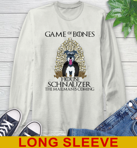Game of bones house schnauzer dog the mailman is coming tshirt 56