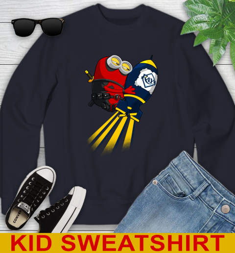 MLB Baseball Tampa Bay Rays Deadpool Minion Marvel Shirt Youth Sweatshirt 2