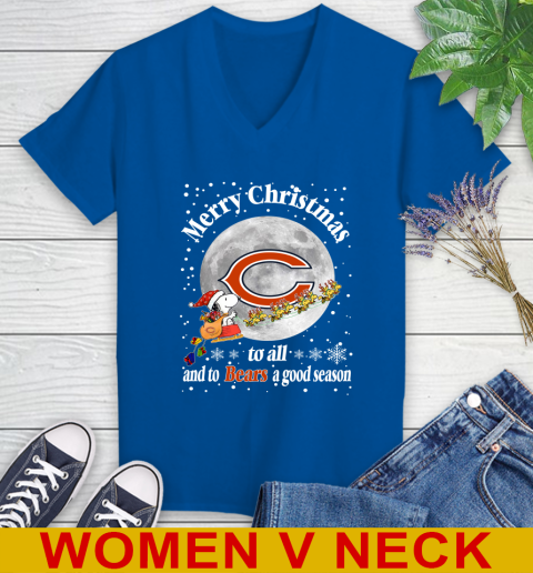Chicago Bears Merry Christmas To All And To Bears A Good Season NFL Football Sports Women's V-Neck T-Shirt 9