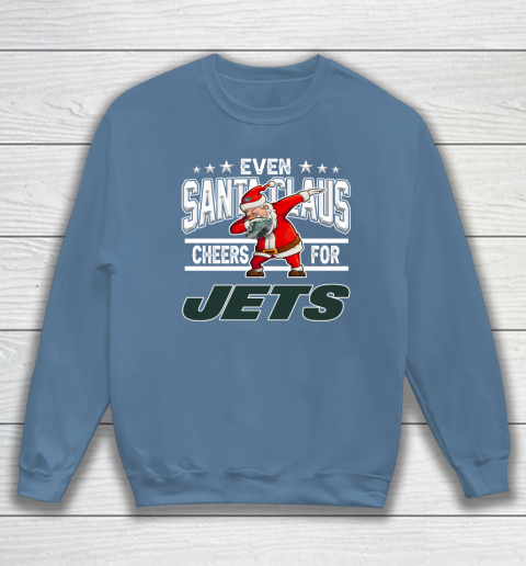 New York Jets Even Santa Claus Cheers For Christmas NFL Sweatshirt 6