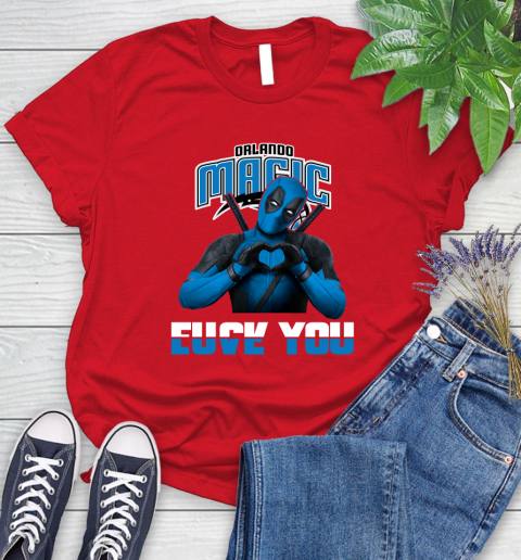 NBA Orlando Magic Deadpool Love You Fuck You Basketball Sports Women's T-Shirt 13