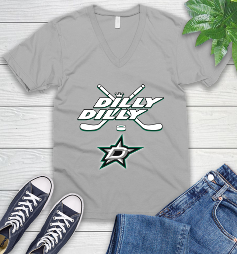 NHL Dallas Stars Dilly Dilly Hockey Sports V-Neck T-Shirt 4