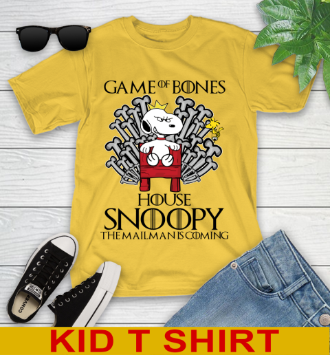 Game of bones house snoopy the mailman is coming tshirt 89