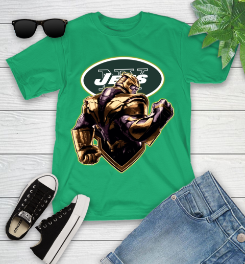 NFL Thanos Avengers Endgame Football Sports New York Jets Youth T-Shirt 6