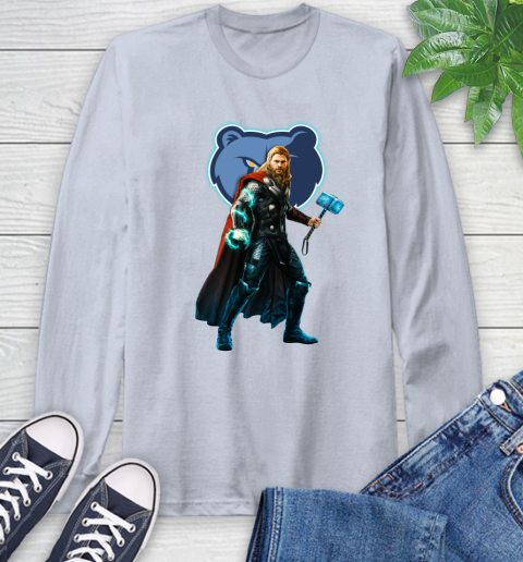 NBA Thor Avengers Endgame Basketball Memphis Grizzlies Long Sleeve T-Shirt 6