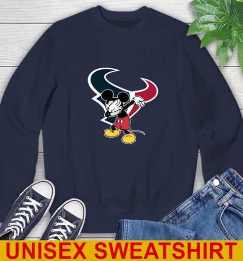 Houston Texans NFL Football Dabbing Mickey Disney Sports Sweatshirt 3