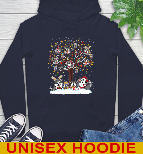 Husky dog pet lover light christmas tree shirt 156