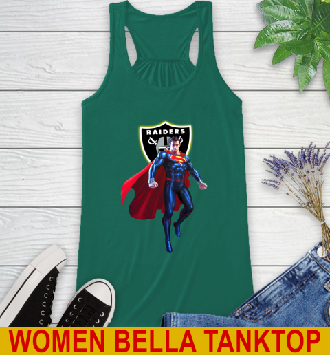 NFL Superman DC Sports Football Oakland Raiders Racerback Tank 7