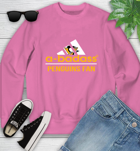 NHL A Badass Pittsburgh Penguins Fan Adidas Hockey Sports Youth Sweatshirt 6
