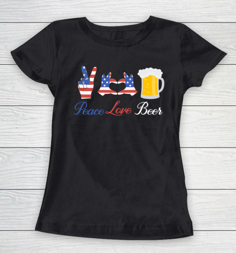 Beer Lover Funny Shirt Peace Love Beer Women's T-Shirt