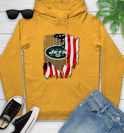 New York Jets NFL Football American Flag Youth Hoodie 2