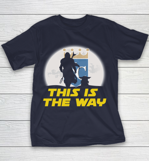 Kansas City Royals MLB Baseball Star Wars Yoda And Mandalorian This Is The Way Youth T-Shirt 2