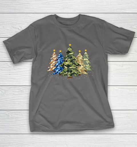 Camo Print Christmas Trees with Camouflage Print Xmas T-Shirt 8