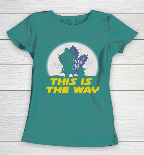 Toronto Maple Leafs NHL Ice Hockey Star Wars Yoda And Mandalorian This Is The Way Women's T-Shirt 10