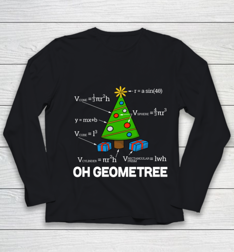 Funny Math Geometry Christmas Tree Teacher Youth Long Sleeve