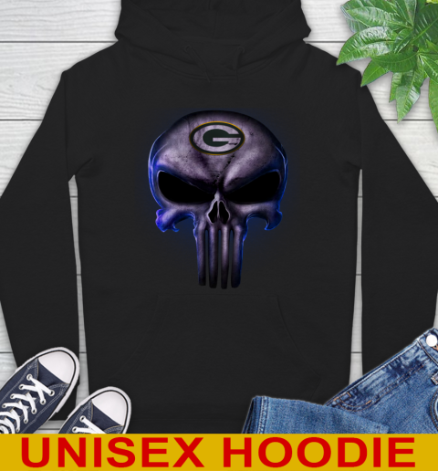 Green Bay Packers NFL Football Punisher Skull Sports Hoodie