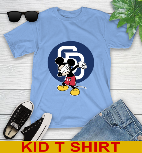 San Diego Padres MLB Baseball Dabbing Mickey Disney Sports Youth T-Shirt 11
