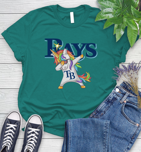 Tampa Bay Rays MLB Baseball Funny Unicorn Dabbing Sports Women's T-Shirt 12