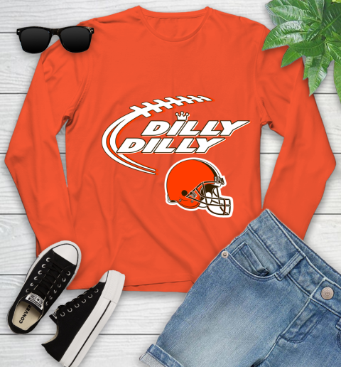 NFL Cleveland Browns Dilly Dilly Football Sports Youth Long Sleeve 4