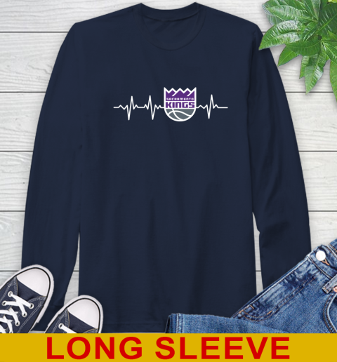 Sacramento Kings NBA Basketball Heart Beat Shirt Long Sleeve T-Shirt 3