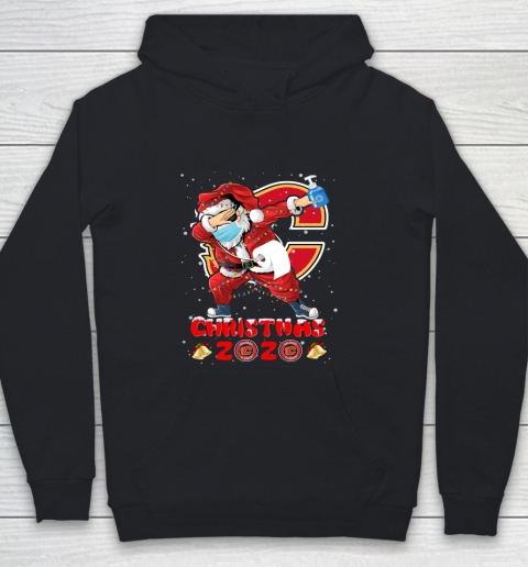 Calgary Flames Funny Santa Claus Dabbing Christmas 2020 NHL Youth Hoodie