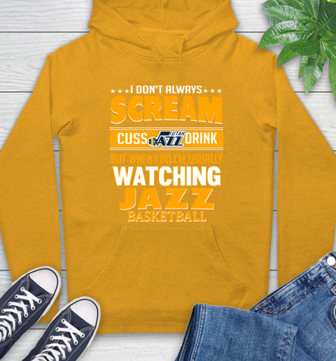 Utah Jazz NBA Basketball I Scream Cuss Drink When I'm Watching My Team Hoodie 2