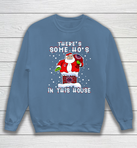 Cleveland Indians Christmas There Is Some Hos In This House Santa Stuck In The Chimney MLB Sweatshirt 6