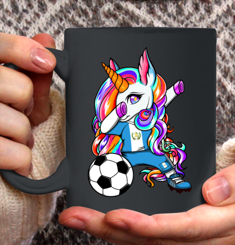 Dabbing Unicorn Guatemala Soccer Fans Jersey Flag Football Ceramic Mug 11oz