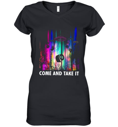 Come And Take It UFO Paper Women's V-Neck T-Shirt