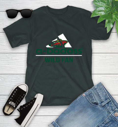 NHL A Badass Minnesota Wild Fan Adidas Hockey Sports Youth T-Shirt 6
