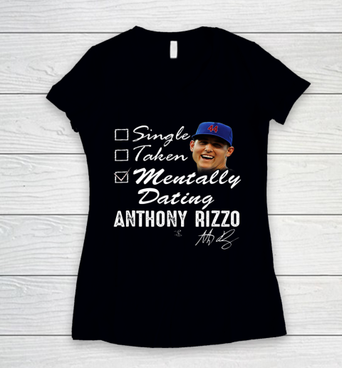 Anthony Rizzo Tshirt Mentally Dating Women's V-Neck T-Shirt