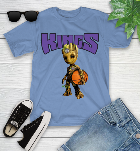Sacramento Kings NBA Basketball Groot Marvel Guardians Of The Galaxy Youth T-Shirt 11