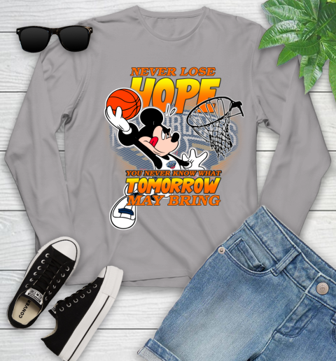 New Orleans Pelicans NBA Basketball Mickey Disney Never Lose Hope Youth Long Sleeve 5