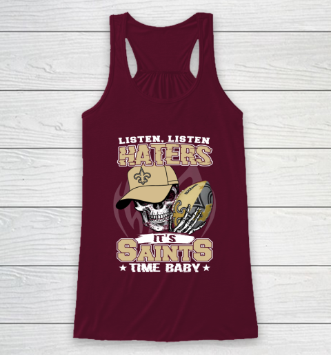 Listen Haters It is SAINT Time Baby NFL Racerback Tank 2