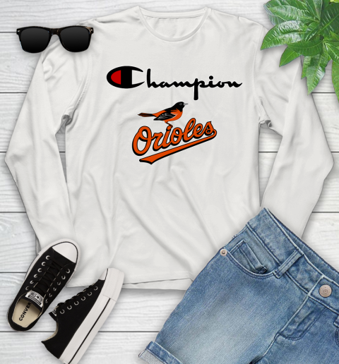 MLB Baseball Baltimore Orioles Champion Shirt Youth Long Sleeve 10