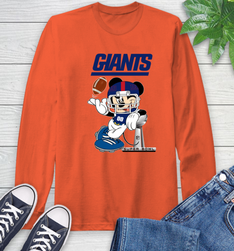 NFL newyork giants Mickey Mouse Disney Super Bowl Football T Shirt Long Sleeve T-Shirt 5