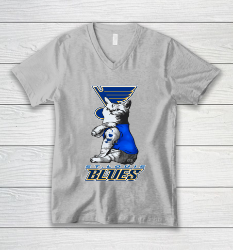 NHL My Cat Loves St.Louis Blues Hockey V-Neck T-Shirt 3