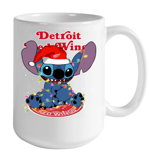 Detroit Red Wings NHL Hockey noel stitch Christmas Color Changing Mug 15oz 2