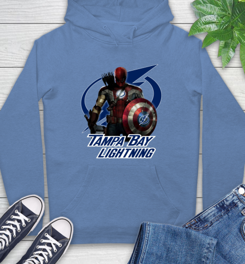NHL Captain America Thor Spider Man Hawkeye Avengers Endgame Hockey Tampa Bay Lightning Hoodie 11